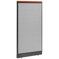 36-1/4&quot;W x 65-1/2&quot;H Deluxe Office Partition Panel with Pass Thru Cable, Gray