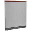 60-1/4"W x 65-1/2"H Deluxe Non-Electric Office Partition Panel with Raceway, Gray