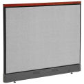 60-1/4&quot;W x 47-1/2&quot;H Deluxe Office Partition Panel with Pass Thru Cable, Gray