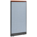 36-1/4"W x 65-1/2"H Deluxe Office Partition Panel with Pass Thru Cable, Blue