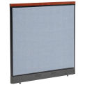 48-1/4"W x 47-1/2"H Deluxe Non-Electric Office Partition Panel with Raceway, Blue