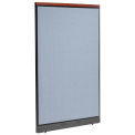 48-1/4&quot;W x 77-1/2&quot;H Deluxe Office Partition Panel with Pass Thru Cable, Blue