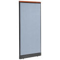 36-1/4"W x 77-1/2"H Deluxe Non-Electric Office Partition Panel with Raceway, Blue