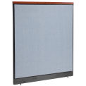 60-1/4"W x 65-1/2"H Deluxe Non-Electric Office Partition Panel with Raceway, Blue