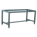 Stackbin Adjustable Height Box Tube Workbench Frame, 64&quot;W X 27&quot;D X 30-35&quot;H, Gray