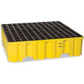 EAGLE Polyethylene Containment Pallet - 51x52-1/4x13-3/4&quot; - 4-Drum Capacity - Yellow