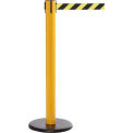 Safety Barrier with 16'L Yellow/Black Diagonal Stripe Belt - Pkg Qty 2