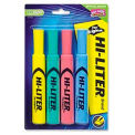 Avery Hi-Liter Desk Style Highlighter, Chisel Tip, Blue/Green/Pink/Yellow Ink, 4/Set