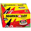Avery Marks-A-Lot Permanent Marker, Chisel, Red/Black Ink, 24/Pack
