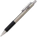 Zebra F-402 Ballpoint Retractable Pen, 0.7mm, Black Ink, Stainless Steel Barrel