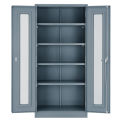 Unassembled Storage Cabinet With Expanded Metal Door, 36x18x78, Gray