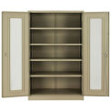 Unassembled Storage Cabinet With Expanded Metal Door, 48x24x78, Tan