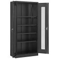 Assembled Storage Cabinet With Expanded Metal Door, 36x18x78, Black