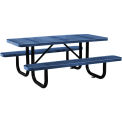 Global Industrial 72&quot; Rectangular Picnic Table, Surface Mount, Blue