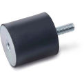 J.W. Winco Vibration Mount, 1 Tapped Hole, 1 Threaded Stud, .31&quot; Dia, 8mm H, M3 x .6 Thread