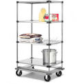 Nexel Stainless Steel  Shelf Truck with Dolly Base, 48x18x93, 1600 Lb. Cap.