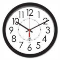 14.5&quot; Round Electric Wall Clock, 5' Cord, Plastic Case, Black