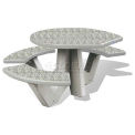 66&quot; ADA Compliant Concrete Oval Picnic Table, Misty Gray