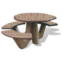 66&quot; ADA Compliant Concrete Oval Picnic Table, Brown