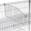 Nexel WBD24C Wire Shelf Basket Divider 24"D x 10"H, Steel, Silver