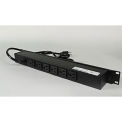 Wiremold J06B2B* Rackmount, 125V, 15A, 20&quot;L, 6 Outlets