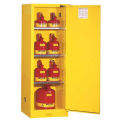 36 Gallon 1 Door, Self-Close, Slimline, Flammable Cabinet, 23-1/4&quot;W x 18&quot;D x 65&quot;H, Yellow