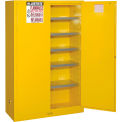 Justrite 60 Gallon Paint & Ink Cabinet, 43&quot;W x 18&quot;D x 65&quot;H, Yellow