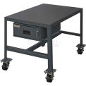 Durham Mfg. Mobile Machine Table W/ Drawer, Steel Square Edge, 36&quot;W x 24&quot;D x 18&quot;H, Gray