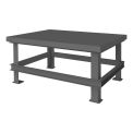 Durham Mfg. Stationary Machine Table W/ Shelf, Steel Square Edge, 48&quot;W x 36&quot;D x 24&quot;H, Gray