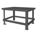 Durham Mfg. Stationary Machine Table W/ Shelf, Steel Square Edge, 48&quot;W x 36&quot;D, Gray