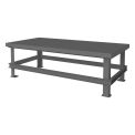 Durham Mfg. Stationary Machine Table W/ Shelf, Steel Square Edge, 72&quot;W x 36&quot;D, Gray