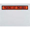 Panel Face Envelopes, "Packing List Enclosed" Print, 7"L x 5-1/2"W, Orange, 1000/Pk