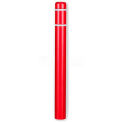 Post Guard&#174; Bollard Cover, 4-1/2&quot;Dia. X 52&quot;H, Red W/White Tape