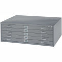 Safco 4994GRR 5-Drawer Steel Flat File for 24&quot; x 36&quot; Documents, Gray