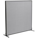 60-1/4"W x 60"H Freestanding Office Partition Panel, Gray