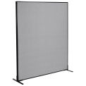 60-1/4"W x 72"H Freestanding Office Partition Panel, Gray