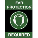 NoTrax Safety Message Mat, Ear Protection Required, 48x72&quot;, Black