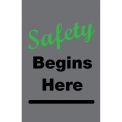 NoTrax Safety Message Mat, Safety Begins Here, 36x60&quot;, Charcoal
