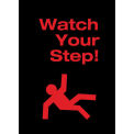 NoTrax Safety Message Mat, Watch Your Step, 36x60&quot;, Black