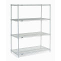 Nexel Stainless Steel Wire Shelving, 48&quot;W x 24&quot;D x 86&quot;H