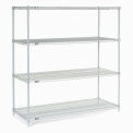 Nexel Stainless Steel Wire Shelving, 60&quot;W x 24&quot;D x 86&quot;H