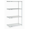 Nexel Stainless Steel Wire Shelving Add-On, 36&quot;W x 18&quot;D x 86&quot;H