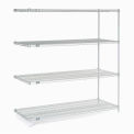 Nexel Stainless Steel Wire Shelving Add-On, 60"W x 18"D x 86"H