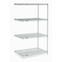 Nexel Stainless Steel Wire Shelving Add-On, 36&quot;W x 24&quot;D x 86&quot;H