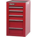 Side Cabinet - 5 Drawer, Red, 19-1/2"L X 34"H X 25"D