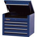34" Top Chest - 4 Drawer, Blue, 34"L X 27"H X 25"D