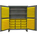 Durham Bin Cabinet HDC60-156-3S95 - 12 Gauge With 156 Hook-On Bins & Shelves, 60&quot;W x 24&quot;D x 78&quot;H