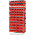 13 Shelf Steel Shelving with (96) 4&quot;H Plastic Shelf Bins, Stone White, 36x18x72