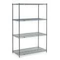 Nexelon Wire Shelving, Blue Epoxy, 54&quot;W X 24&quot;D X 86&quot;H