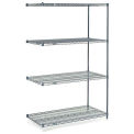 Nexelon Wire Shelving Add-On, Blue Epoxy, 42"W X 24"D X 74"H